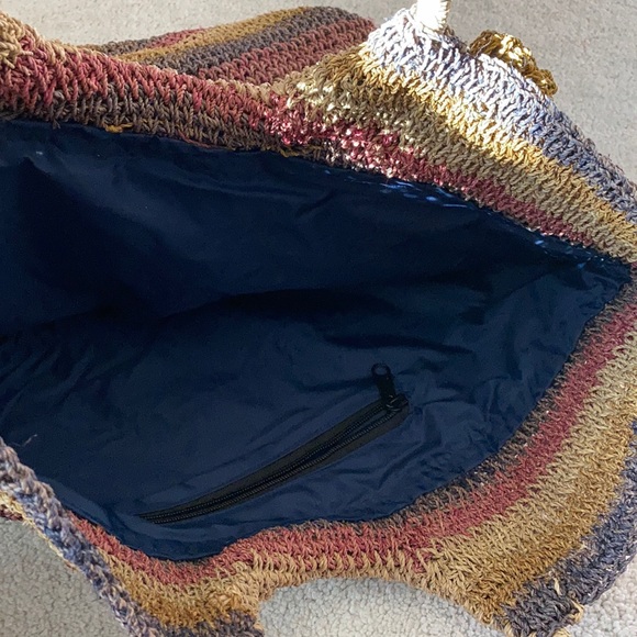 Large rattan multicolored purse - Picture 4 of 5